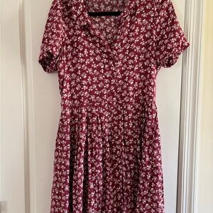 Urban Outfitters Kimchi Blue Burgundy Floral Dress